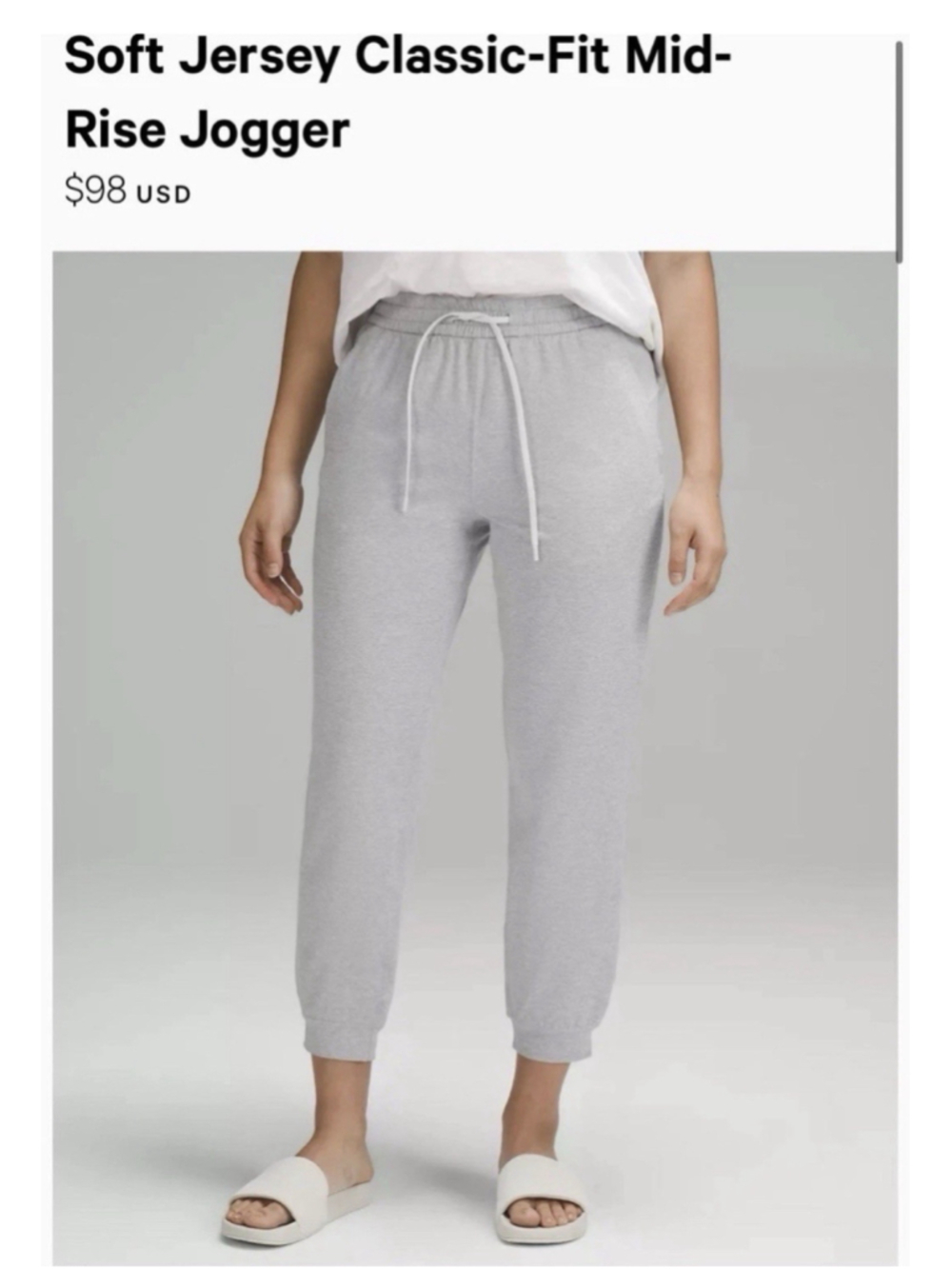 Soft Jersey Classic-Fit Mid-Rise Jogger size 4
